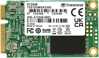 SSD mSATA Transcend 512GB, SATA3, 3D NAND