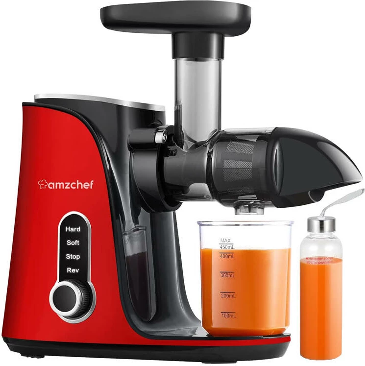 Shtrydhëse frutash AMZCHEF GM3001-RD, slow juicer, e kuqe