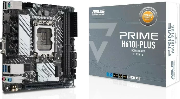 Pllakë amë ASUS PRIME H610I-PLUS-CSM, Intel, LGA 1700, DDR5-SDRAM, mini ITX