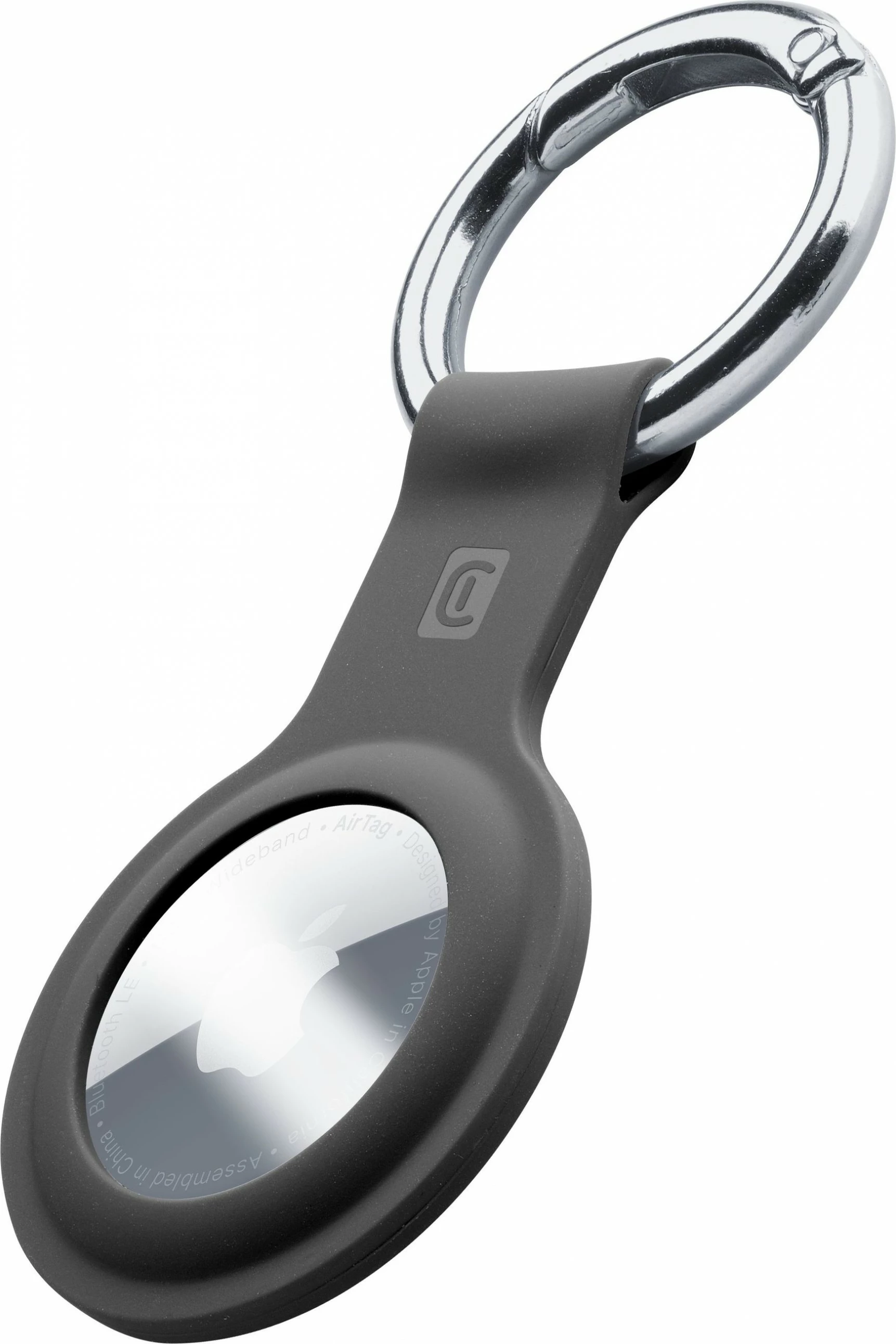 Mbështjellës Cellularline Key Ring për Apple AirTag, silikon, zi