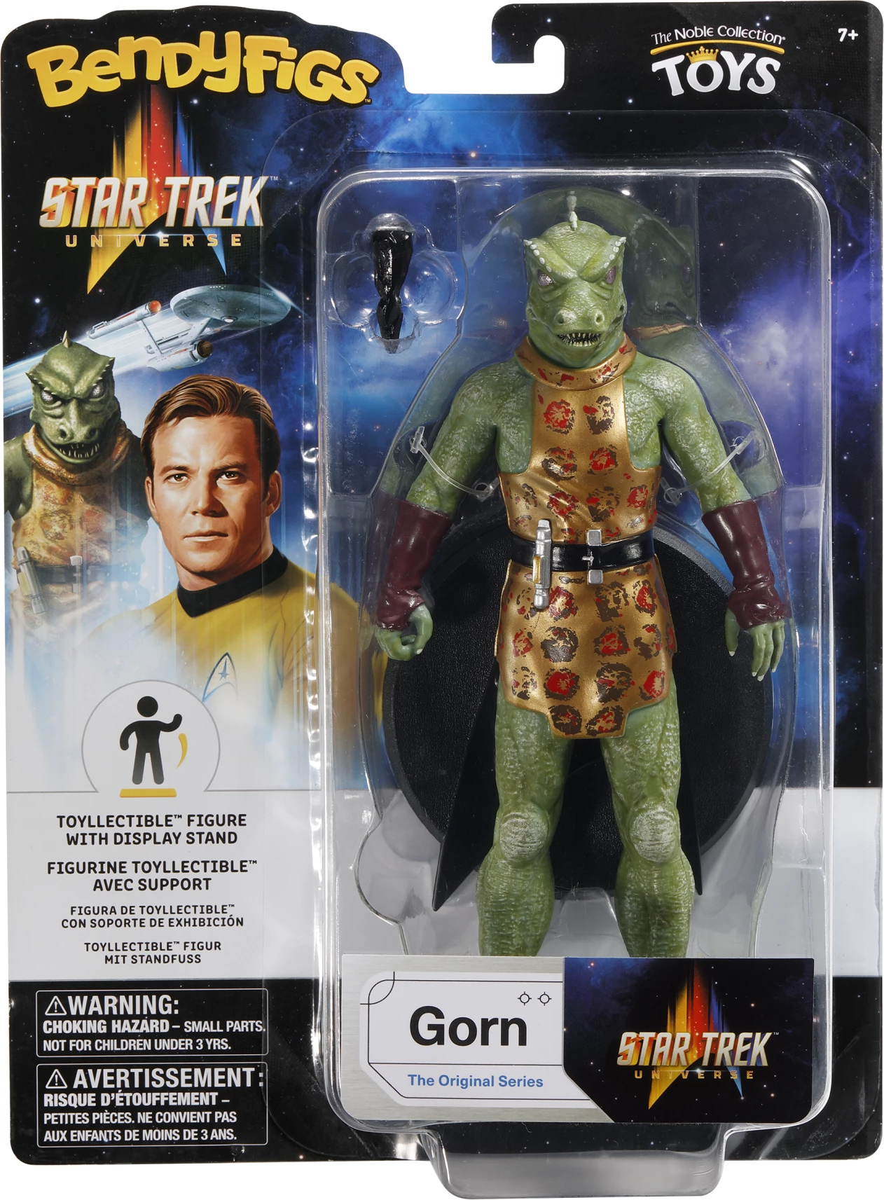 Figurë koleksionuese NOBLE COLLECTION Bendyfigs Gorn 19 cm me stendë dhe armë