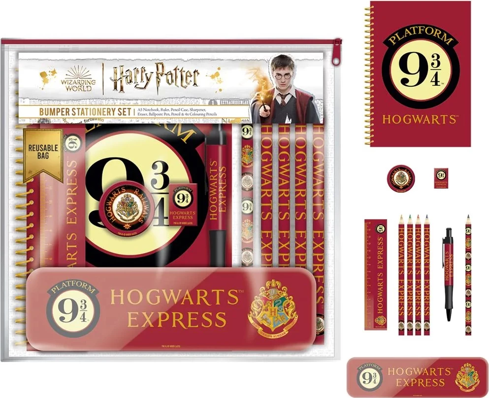 Set pisarnie Pyramid International Harry Potter Platform 9 3/4 "Hogwarts Express", 8 copë, kuqe/ari