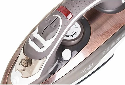 Hekur me avull Adler AD5030 2000W, shollë qeramike, rezervuar 280 ml, gri/rozë ari