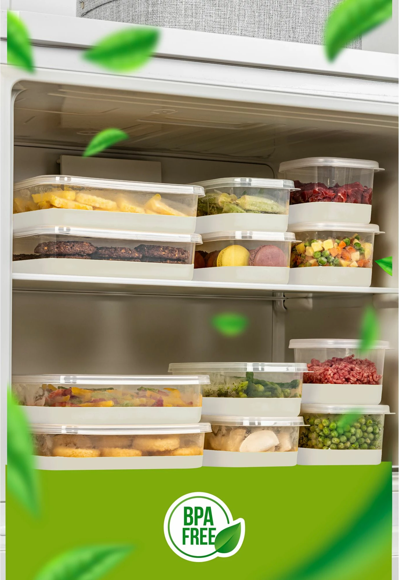 Set organizues për frigorifer (4 copë), Hermia, 4C, ngjyrë gri