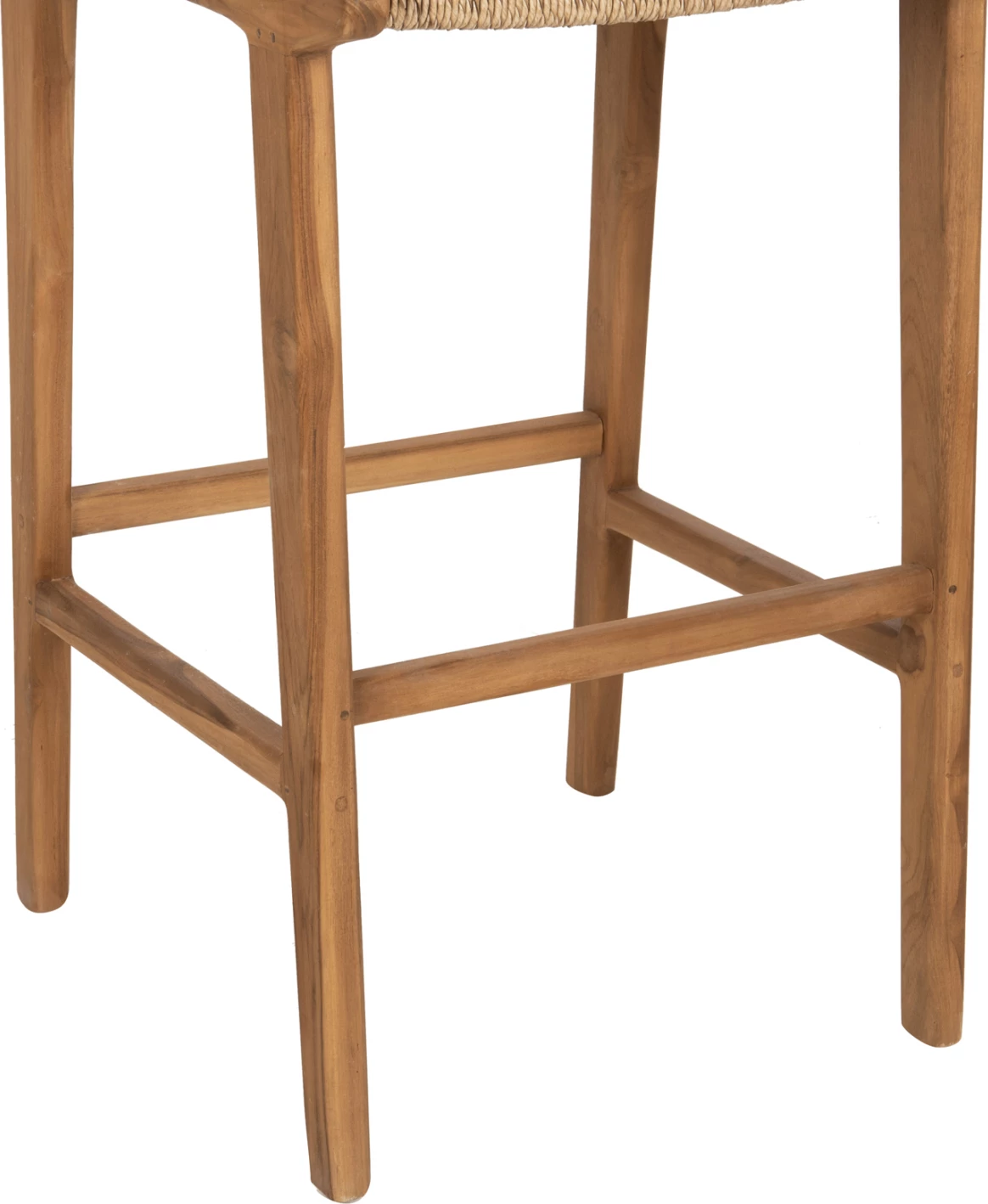 Karrige për bar me krahë TEO FH9807 dru tik dhe litar ngjyrë natyrale 52x57x110Hcm