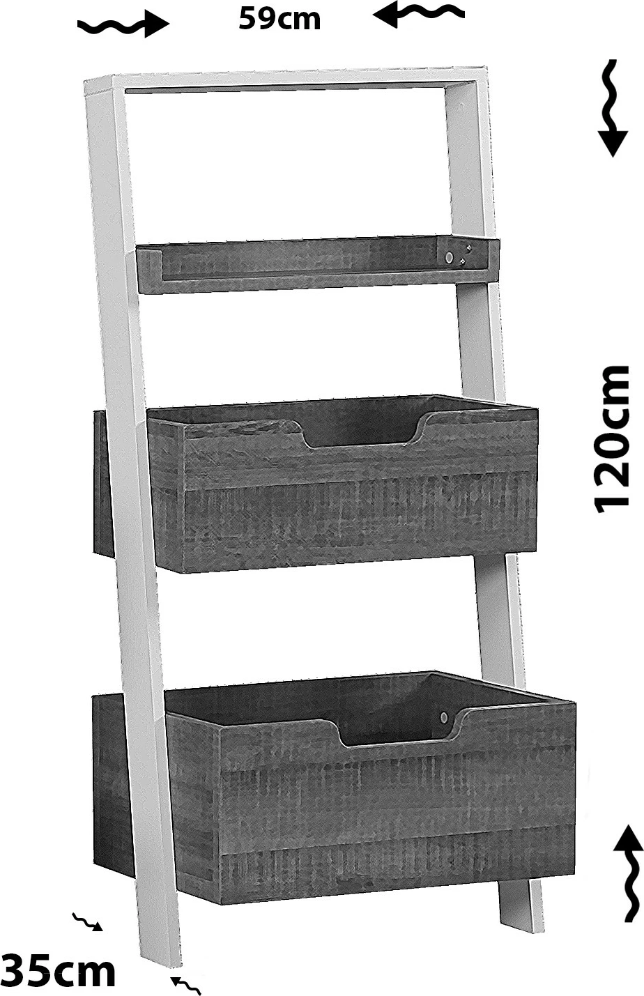 Raft librash Hanah Home, i ulët, ngjyrë arre