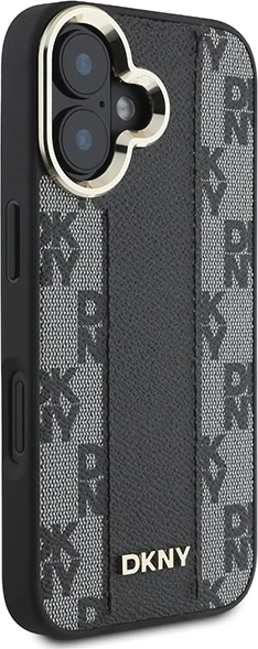 Mbështjellës DKNY për iPhone 16 Plus, MagSafe, lëkurë ekologjike, i zi