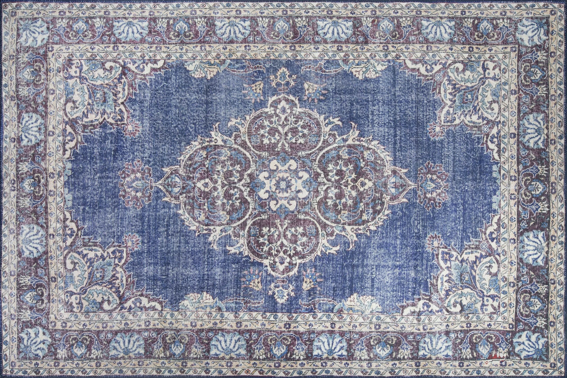 Qilim Conceptum Hypnose, chenille blu, 230x330cm, ngjyrë e kaltër e errët AL 249