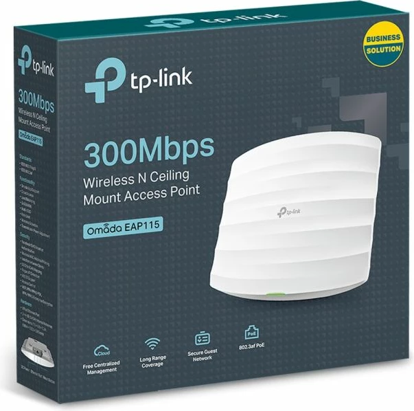 Access point TP-LINK EAP115 300Mbps 2.4GHz PoE, i bardhë
