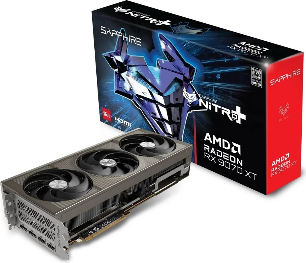 Kartelë grafike Sapphire NITRO+ Radeon RX 9070 XT, 16 GB GDDR6, Gri