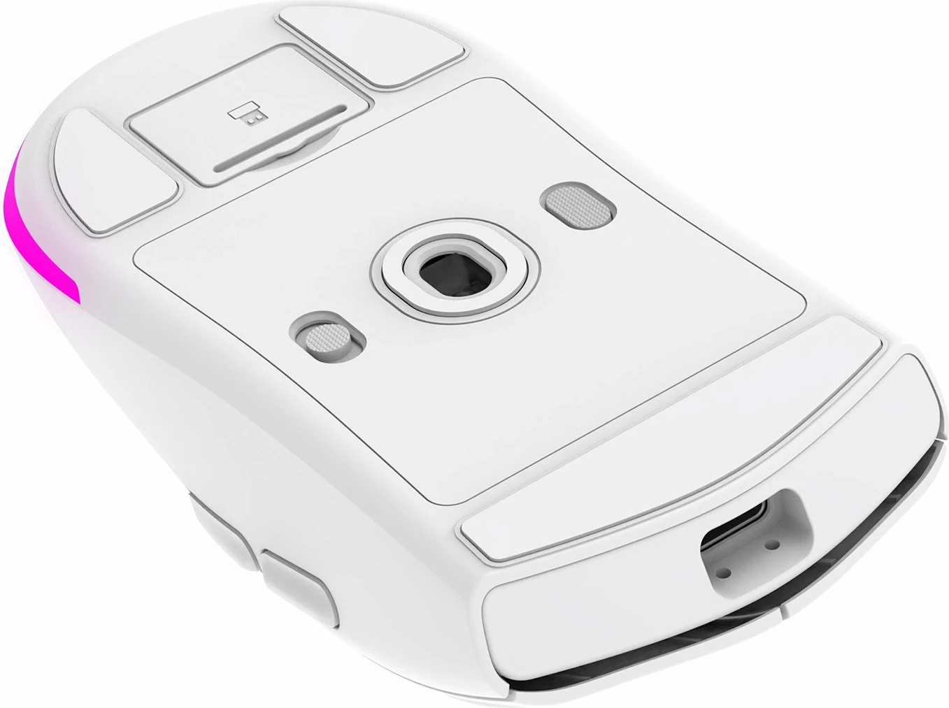 Maus Rampage Prote M5 Pro 26000 DPI wireless 2.4GHz/Bluetooth RGB, i bardhë, set me receiver USB + kabllo USB-C