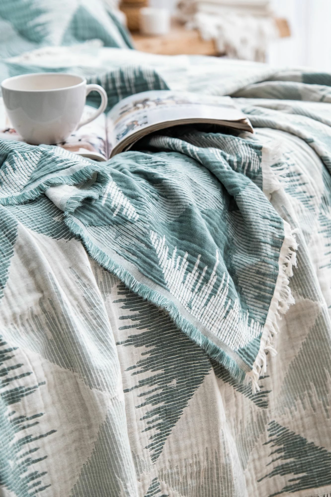 Set mbulesë dysheku dopio, L'essentiel Dolce, ngjyrë e gjelbër