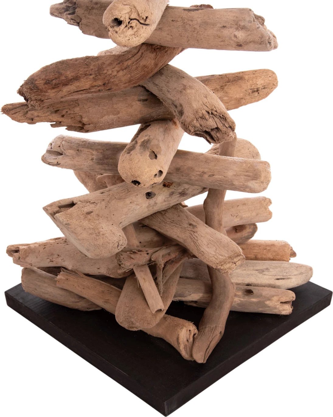 Llambë dyshemeje dekorative ALTAR, dru i natyrës, kapak PVC i bardhë, Φ45x155Hcm