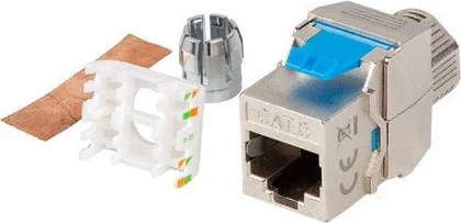 Modul Keystone Lanberg, RJ45, FTP kat. 8.1, pa vegla për montim, ngjyrë argjendi