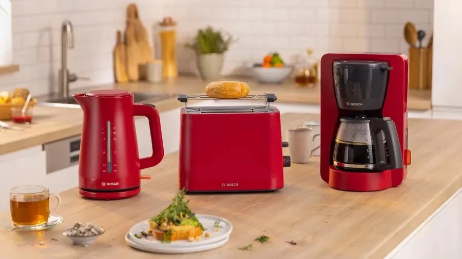 Çajnik elektrik Bosch TWK3M124, 1.7 L, 2400 W, Kuq