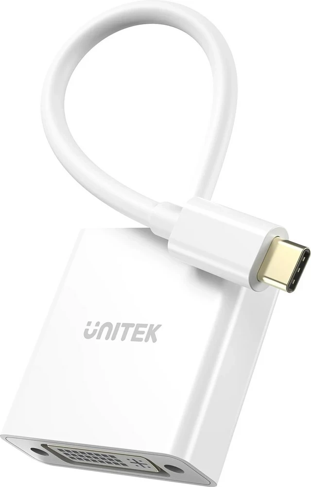 Adapter UNITEK USB-C në DVI, 1080p@60Hz, 15cm, Bardhë
