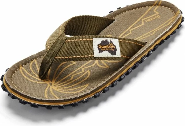 Flip-flopa për meshkuj Gumbies Islander Palm Leaf Khaki
