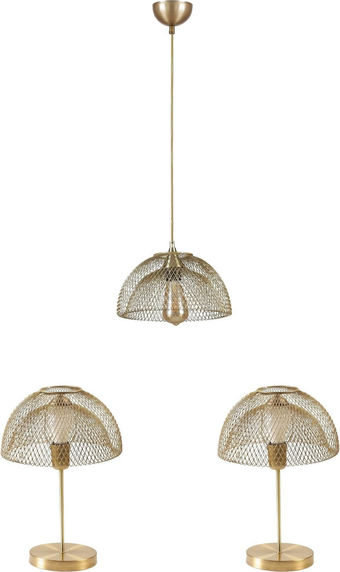 Set llambë tavani dhe tavoline Opviq, 8871-4, ngjyrë antike