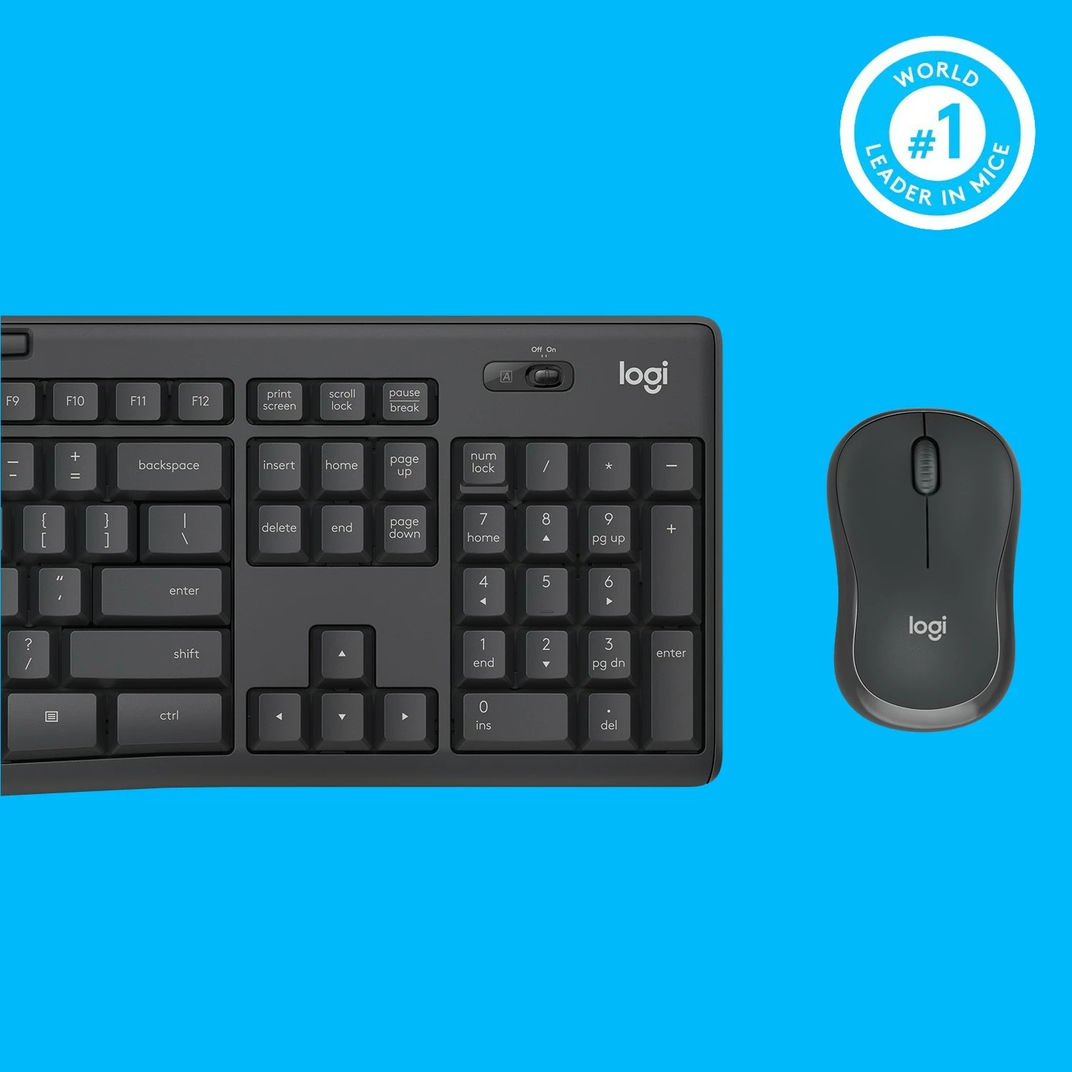Kombo Logitech MK295 Silent Wireless, Full-size (100%), Wired, USB, QWERTY, Grafit, Maus i përfshirë