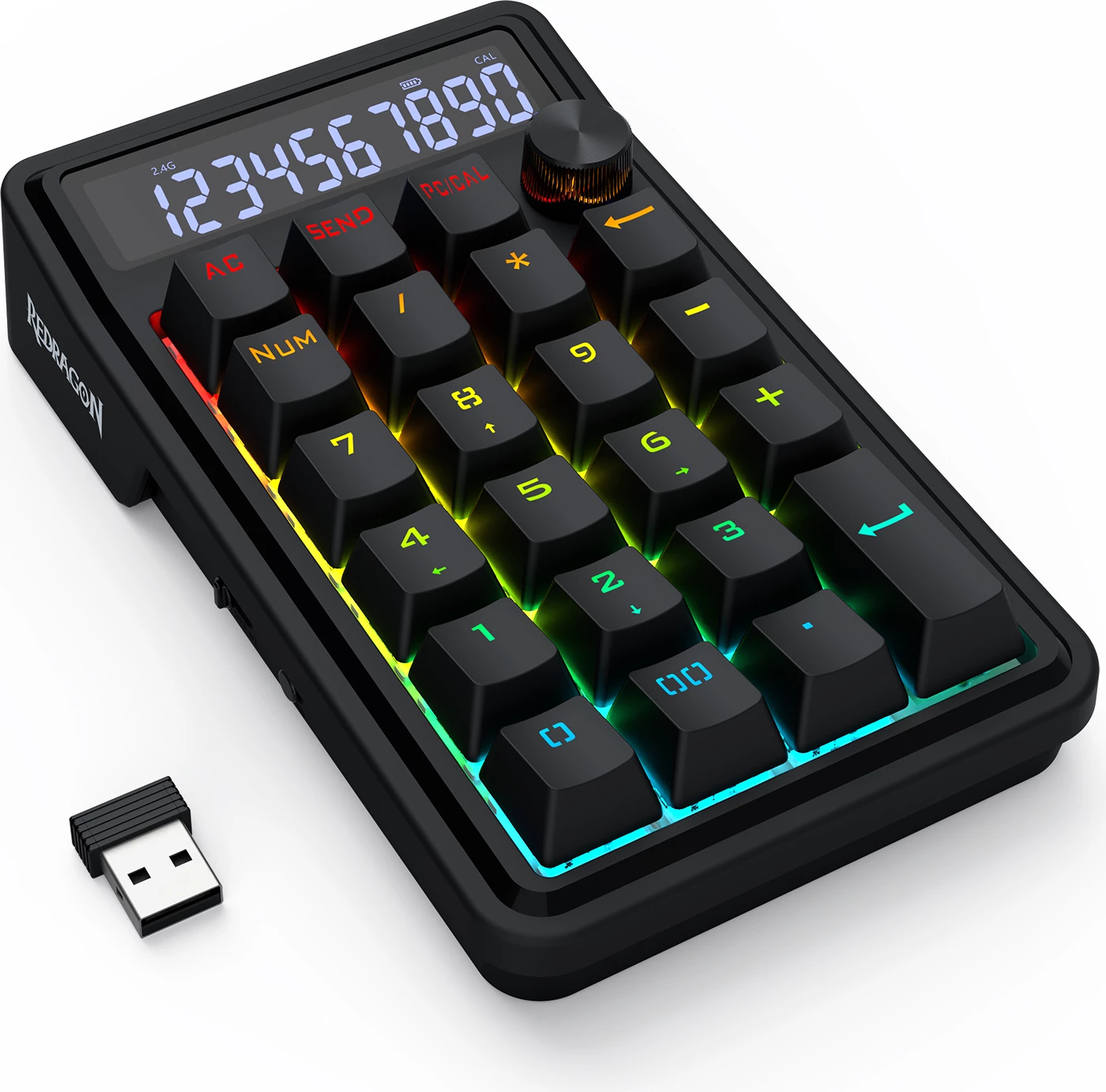Tastierë numerike mekanike Redragon Cove K733, 22 tasta, USB-C/2.4G/Bluetooth, RGB, e zezë