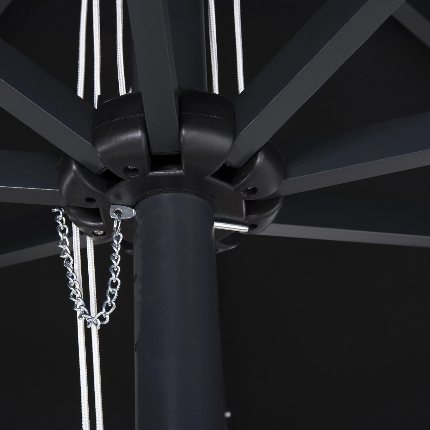 Çadër profesionale ALU 2.20x2.20 pëlhurë e zezë akrilike 8 rreze FH6013.03