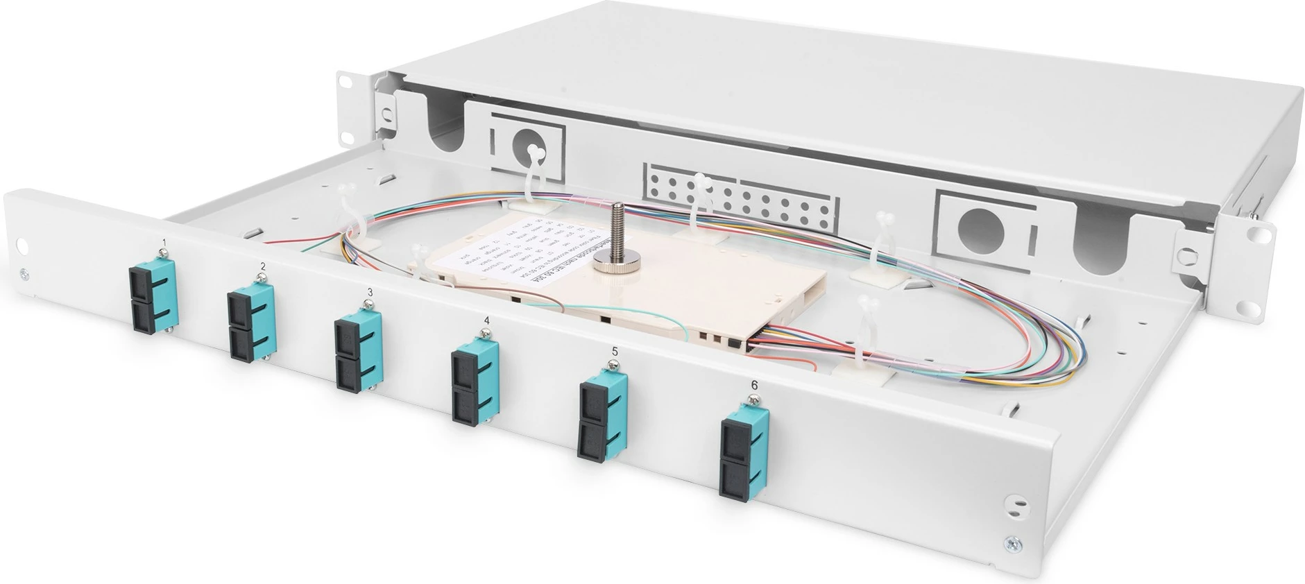Kasë fibrash optike Digitus LWL Spleißbox 1HE, 6x SC DX OM3, gri