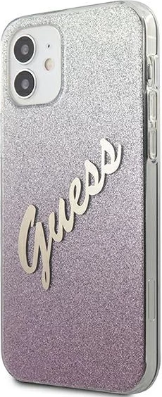 Mbështjellës Guess GUHCP12SPCUGLSPI për iPhone 12 mini 5.4", Glitter Gradient, Rozë