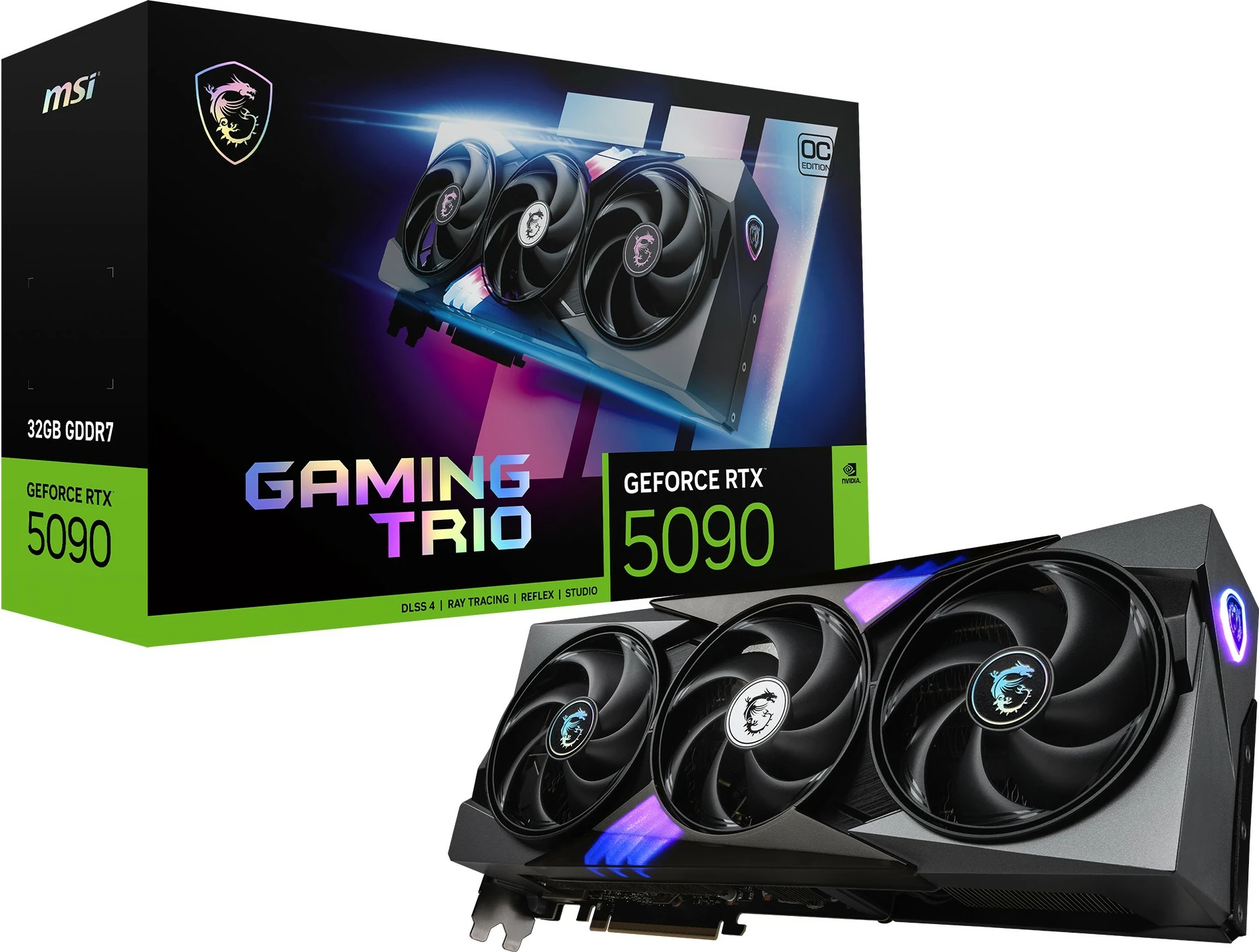 Kartelë grafike MSI GeForce RTX 5090 GAMING TRIO OC 32GB GDDR7 e zezë
