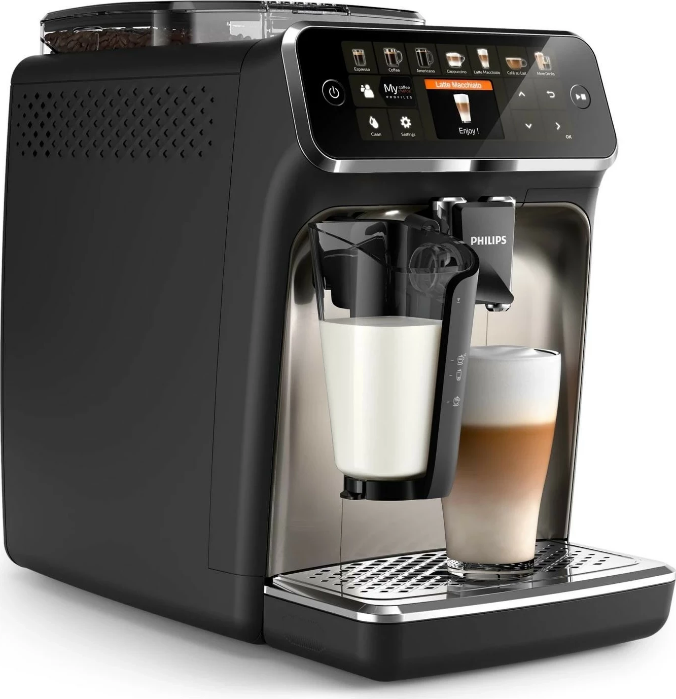 Aparat kafeje Philips 5400 EP5447/90, automatik, 275g, zi/kafe, e zezë