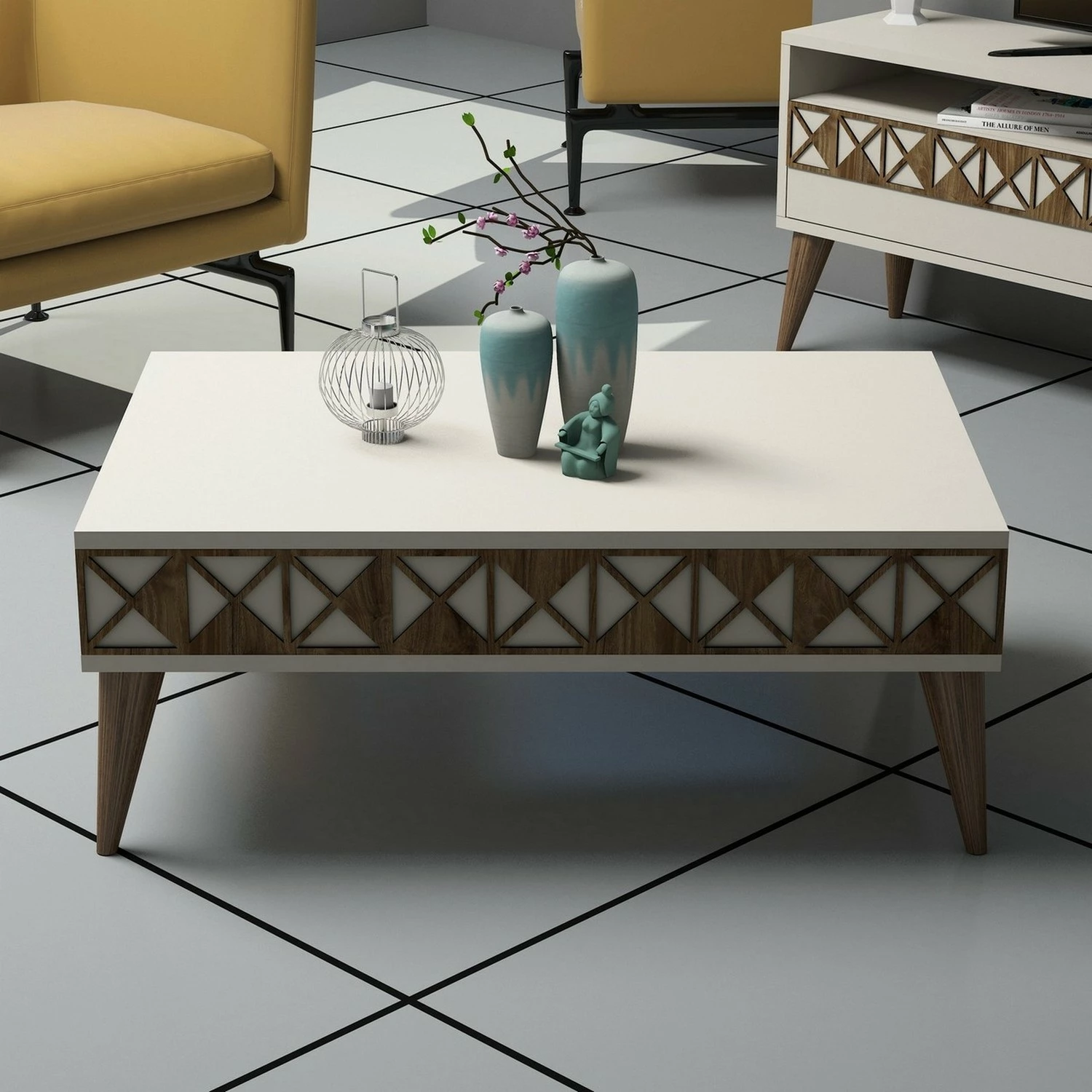 Set mobiljesh për dhomë dite, Skye Decor, Line, krem