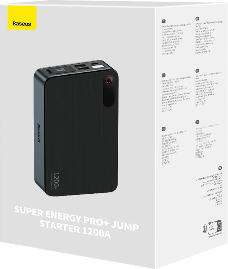 Jump Starter Power Bank Baseus Super Energy Pro+ 1200A, 12000mAh, e zezë