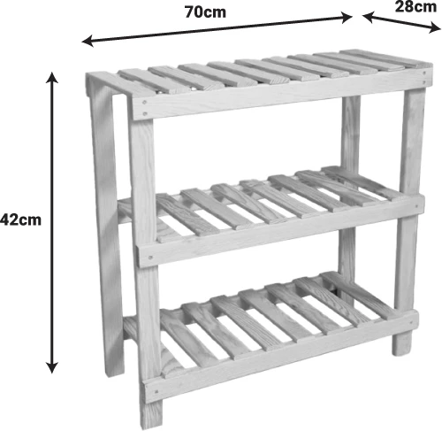 Raft këpucësh Tarrot 6 palë natyrale-gri 70x28x42cm