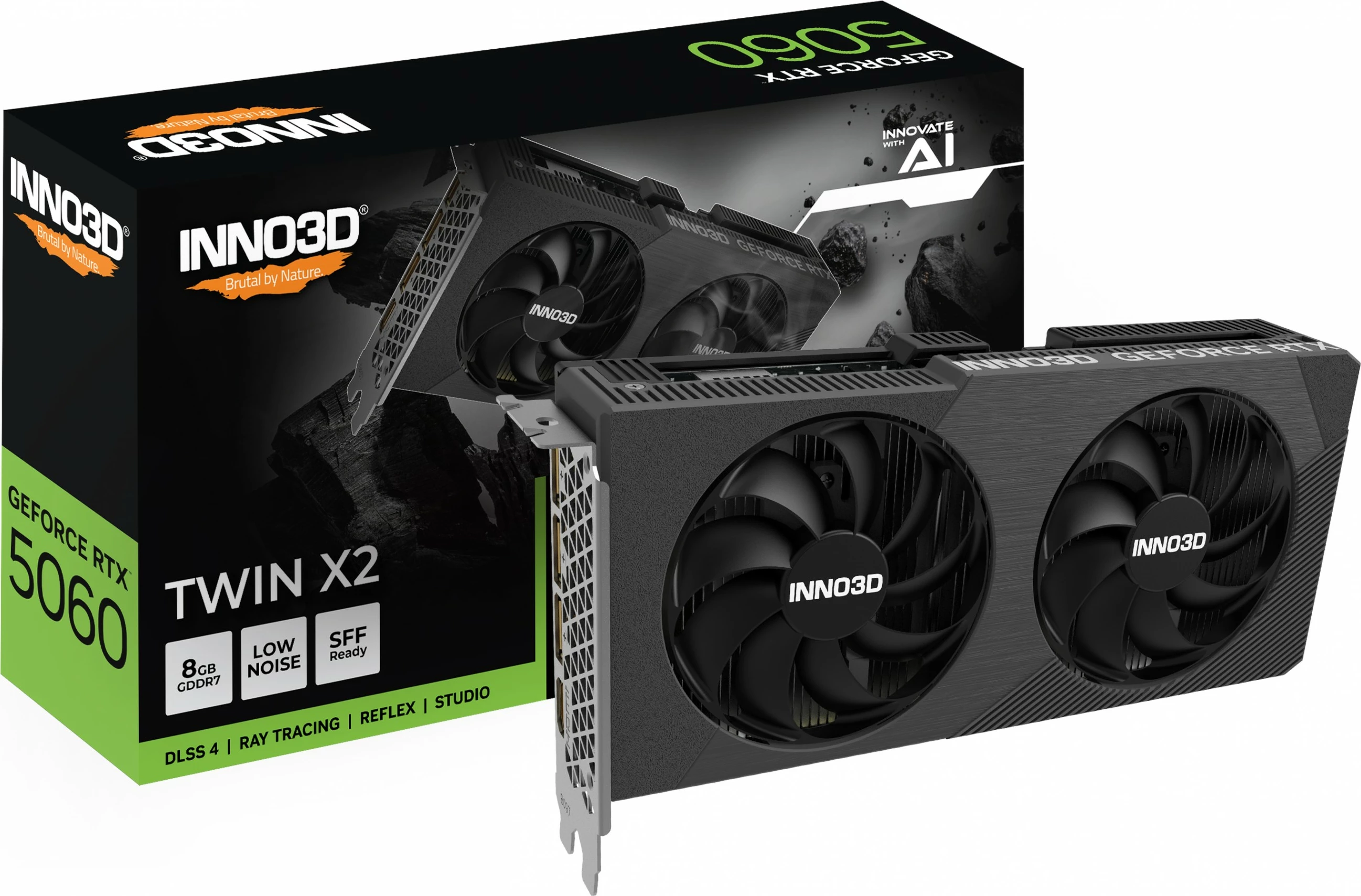 Kartelë grafike Inno3D RTX5060 Twin X2 8GB GDDR7, e zezë