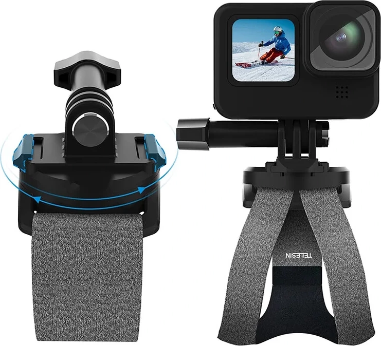 Rrip dore/pëllëmbe për kamera sportive Telesin GP-WFS-221, rrotullues 360°, i zi