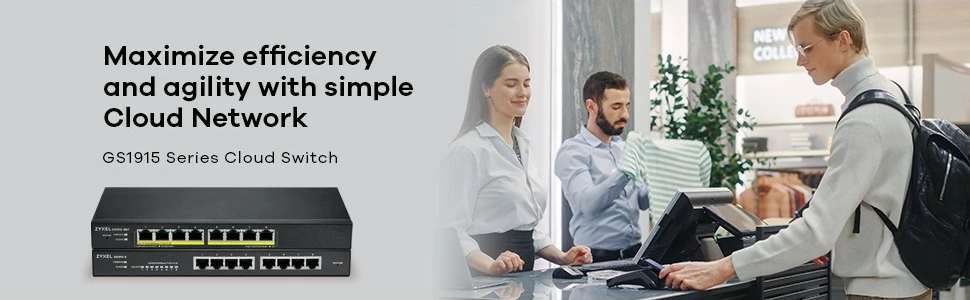 Switch Zyxel GS1915-8EP, i menaxhuar, L2, Gigabit Ethernet, PoE