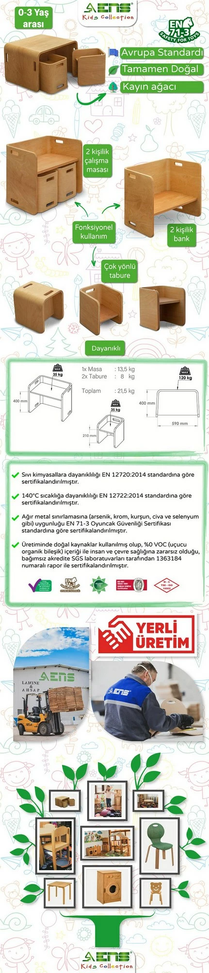 Set tavoline me karrige (3 pjesë), Skye Decor, Flexy Table Set