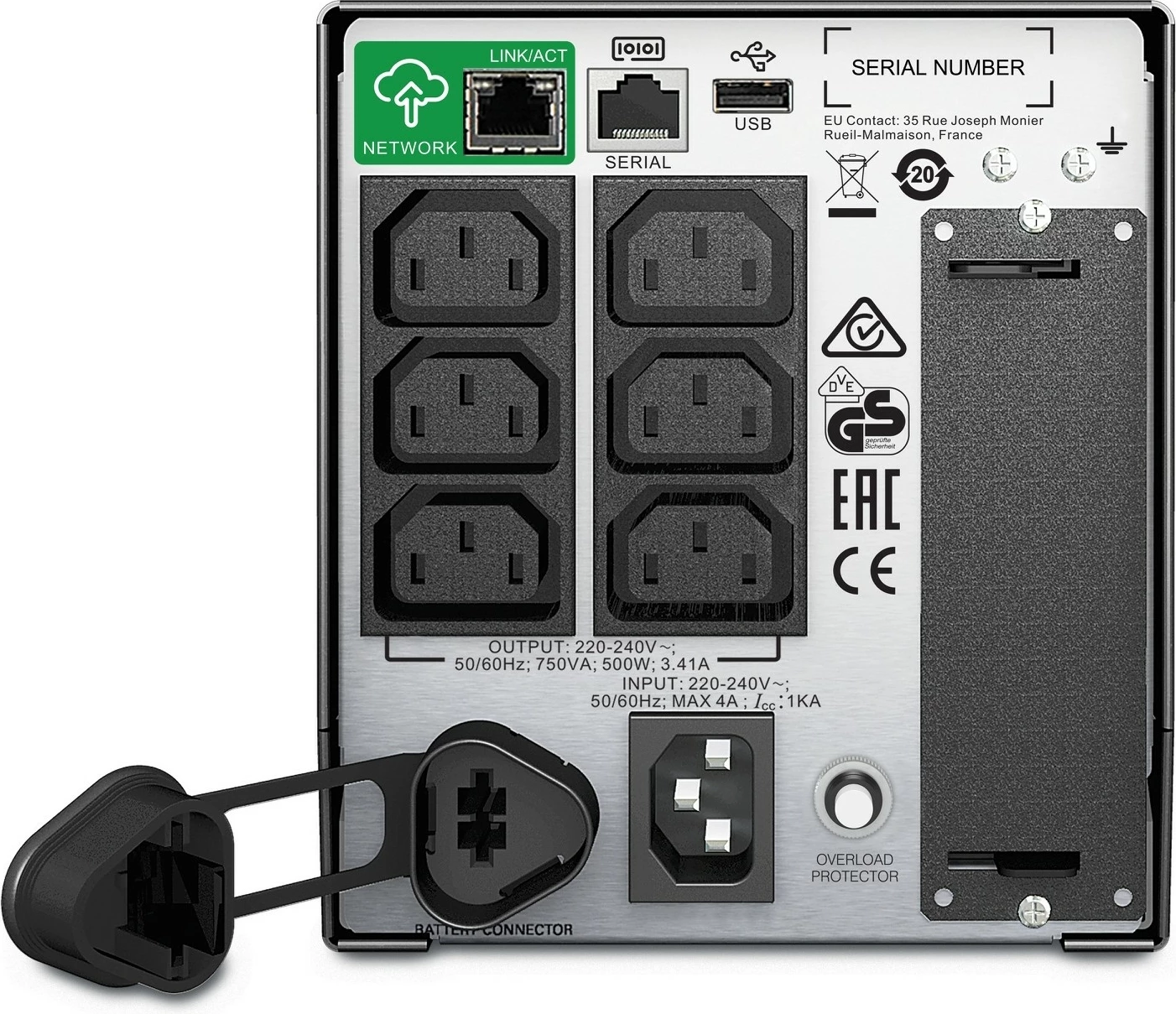 UPS APC Smart-UPS SMT750IC, 750VA, 500W, 6x C13, USB, SmartConnect