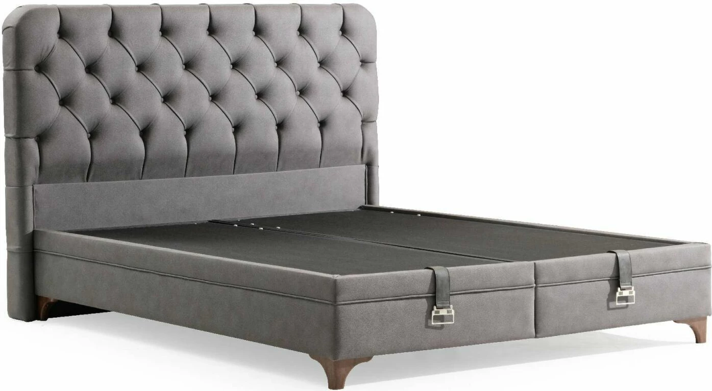 Baze dhe taban krevati dopio, Samira, ngjyrë gri, 150x200