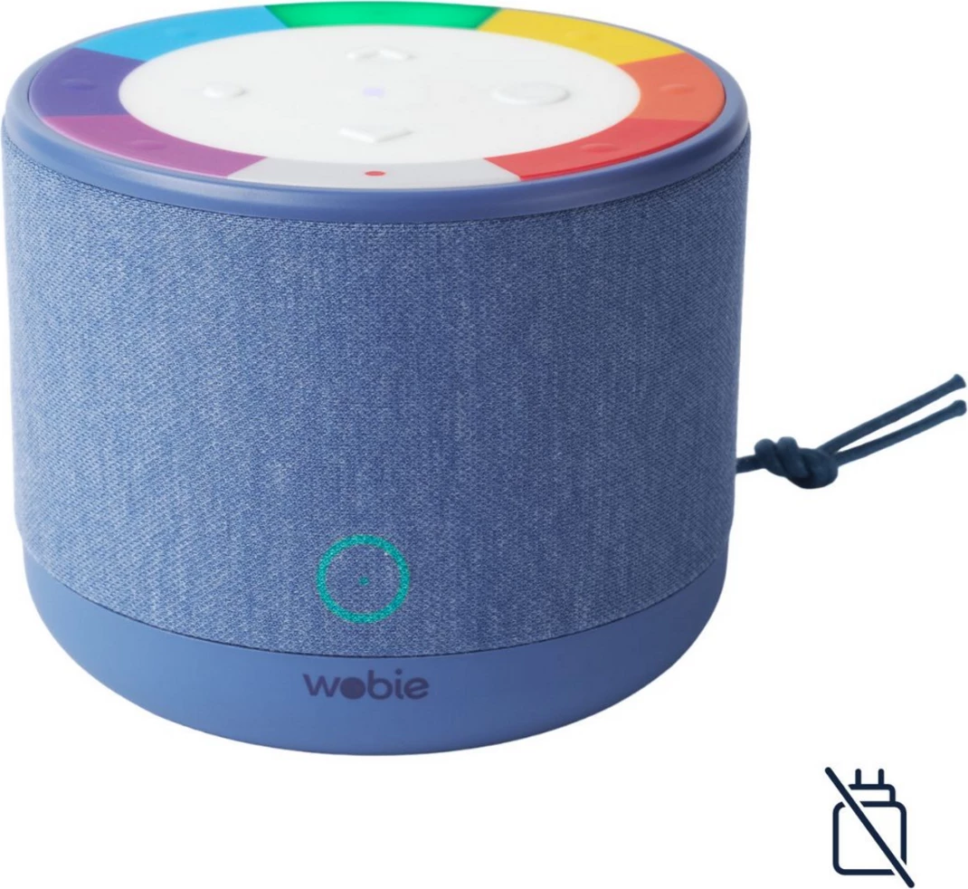 Altoparlant portabël, wobie, box b, USB-C me Power Delivery, pa përshtatës AC, blu