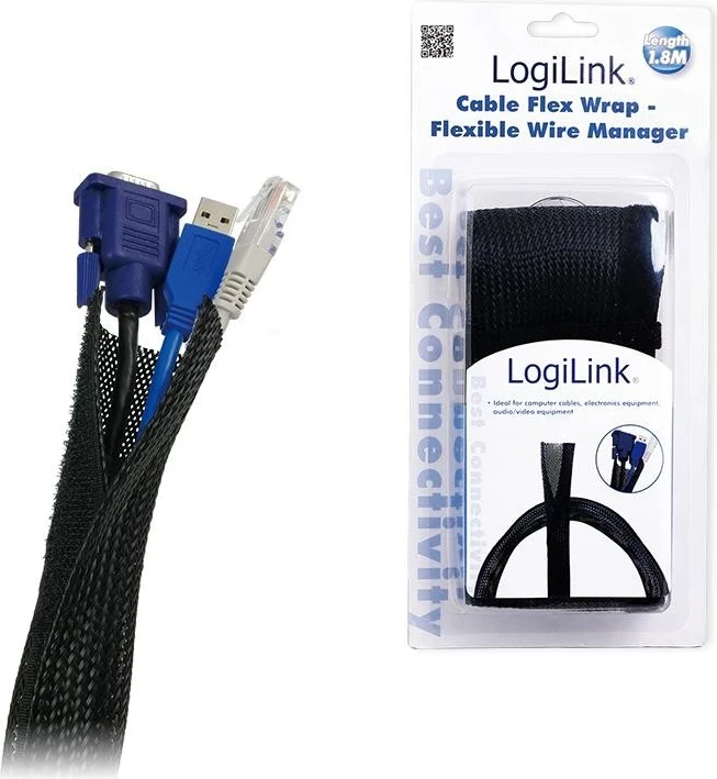 Organizues Kabllash Logilink, i Përshtatshëm, Ngjyrë e Zezë