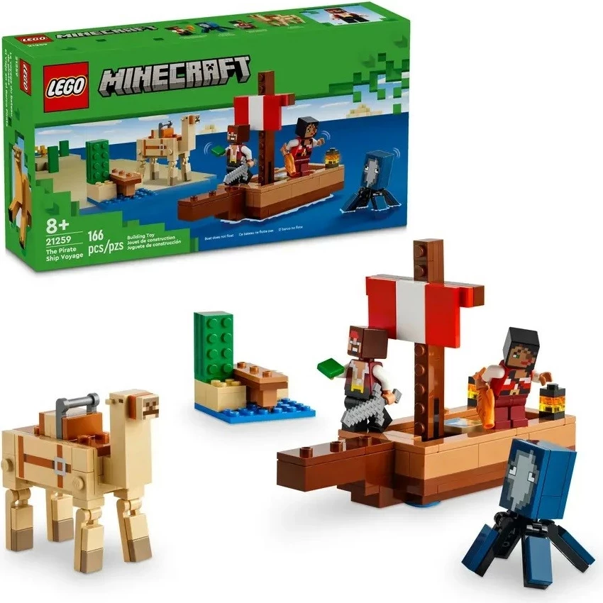 Set LEGO Minecraft 21259 The Pirate Ship Voyage, 166 pjesë