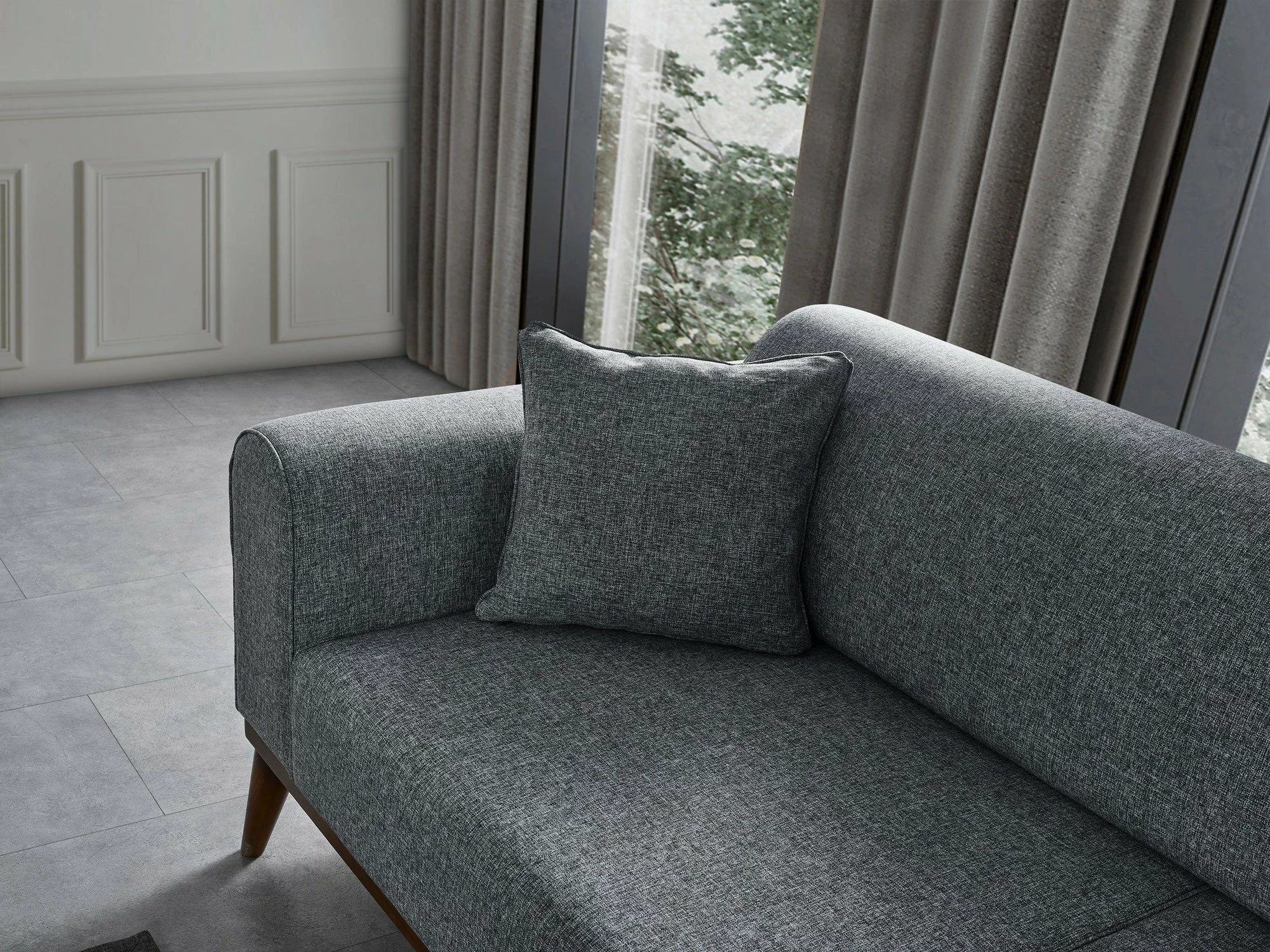 Divan-krevat treshe, ngjyrë gri e çelët, Cofi 3 Seater