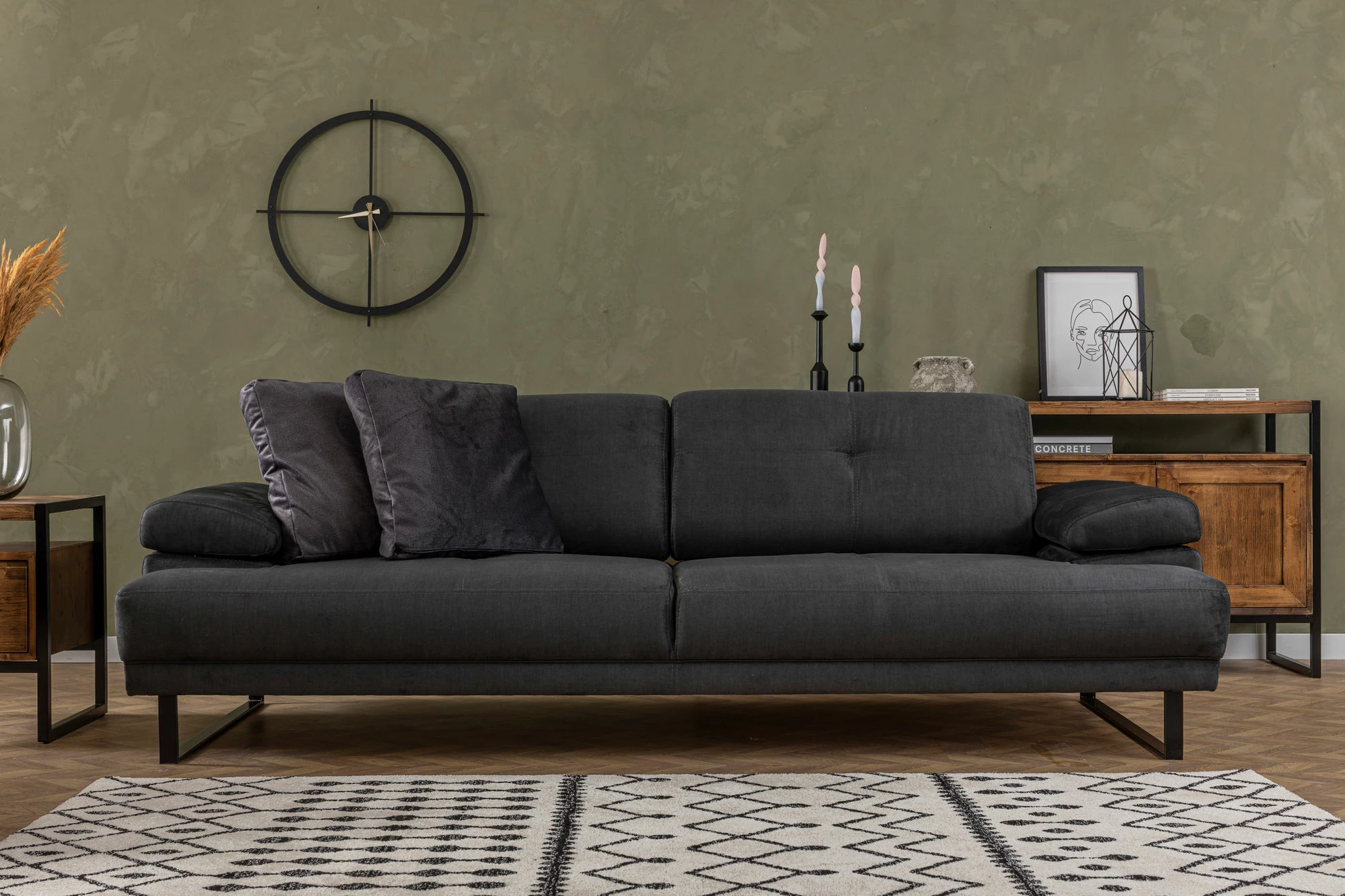 Divan-krevat 3 vendësh, Atelier del Sofa, Mustang, antracit