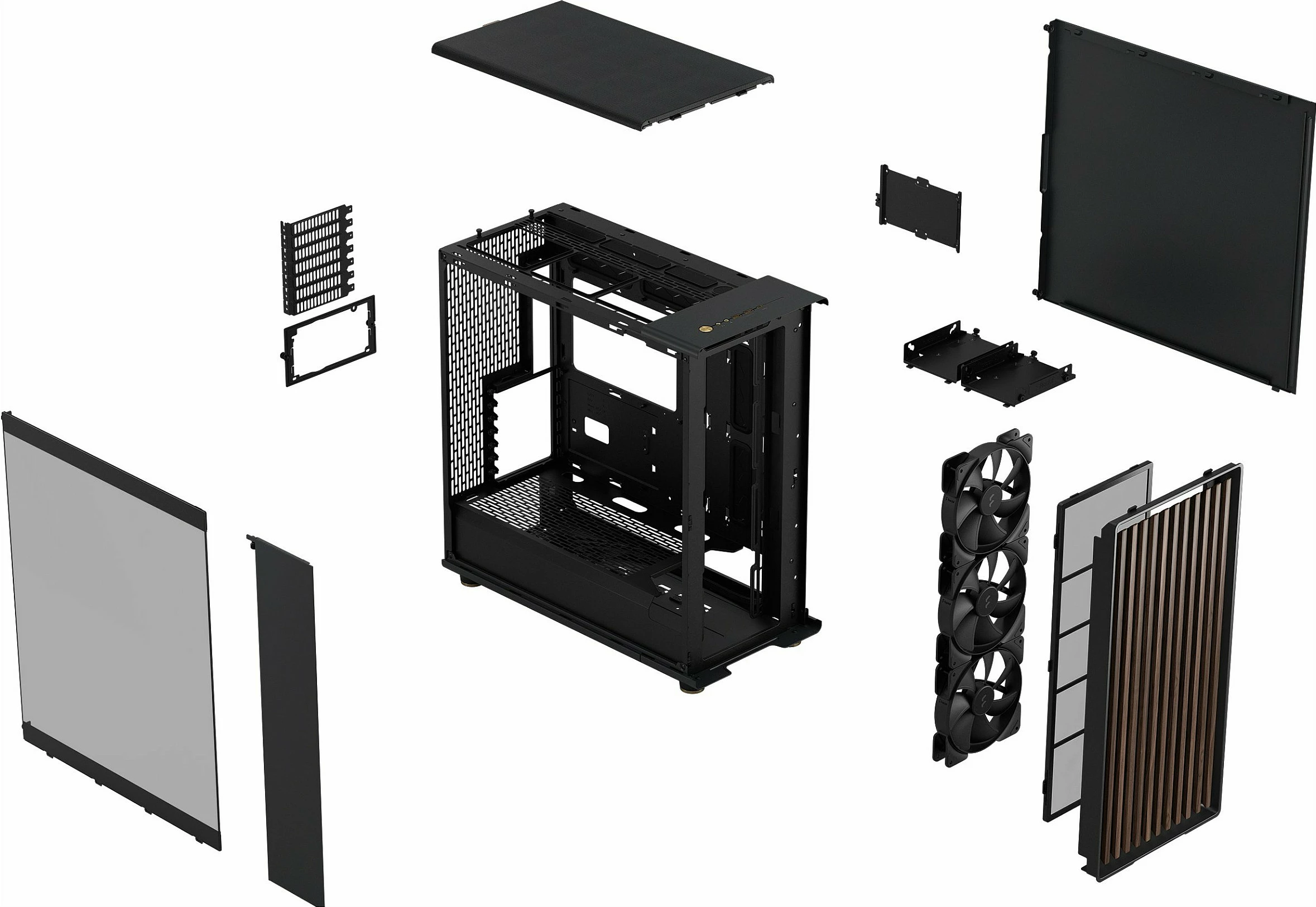 Kasë Fractal Design FD-C-NOR1X-02, Midi Tower, ATX, EATX, micro ATX, Micro-ITX, e zezë, qymyr