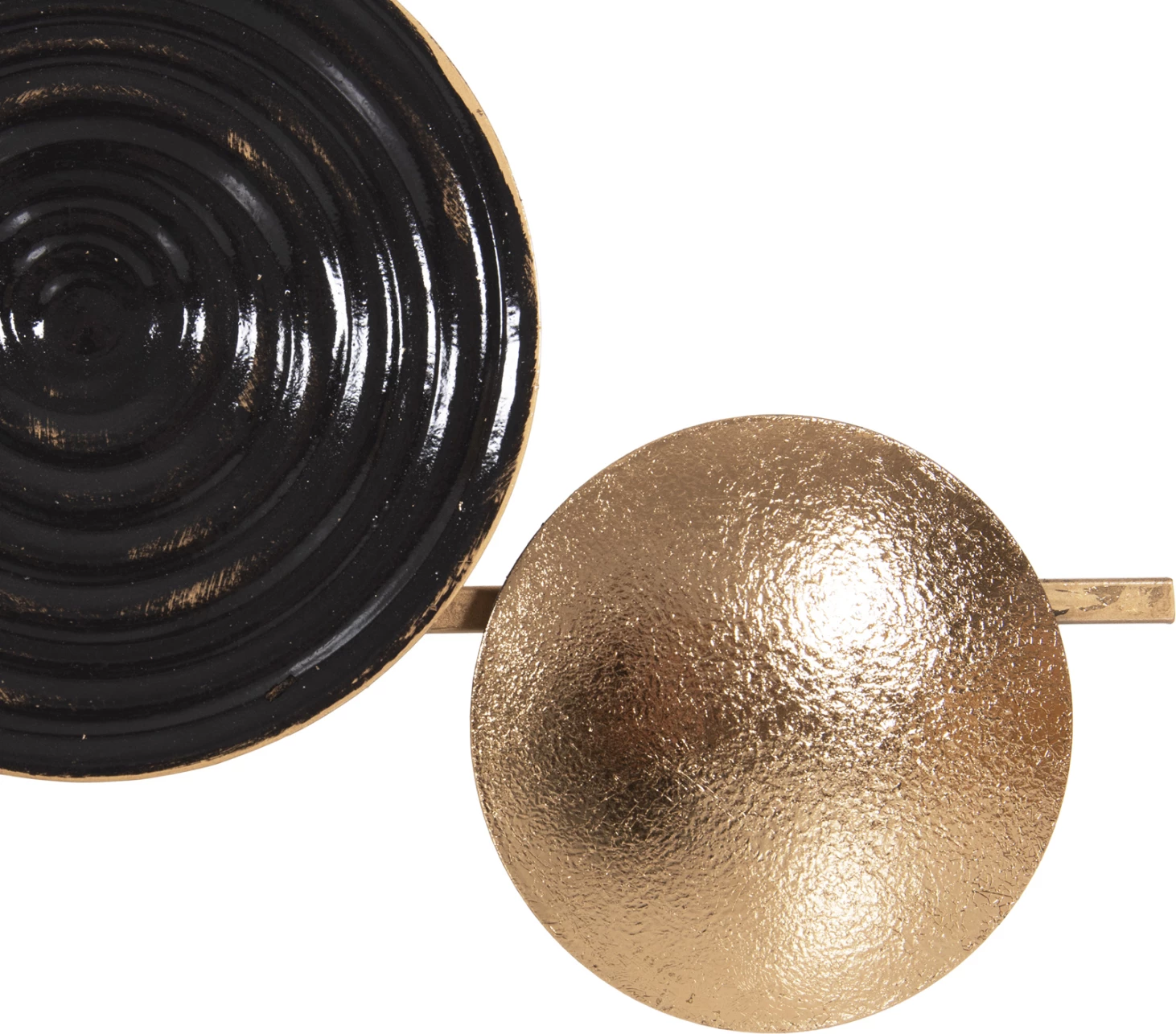 Orë muri metalike, ngjyrë gri, me tregues të zinj dhe numra të artë, FH4198, 117x49H cm