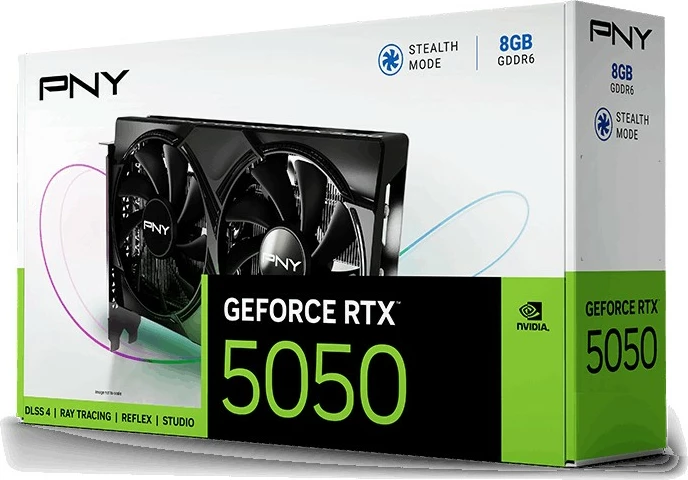 Kartelë grafike PNY RTX 5050, 8GB GDDR6, dual fan, e zezë