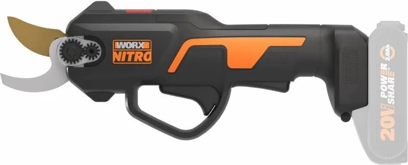 Gërshërë krasitëse me bateri Worx WG330E.9 20V, prerje 25 mm, brushless, zi/portokalli, pa bateri