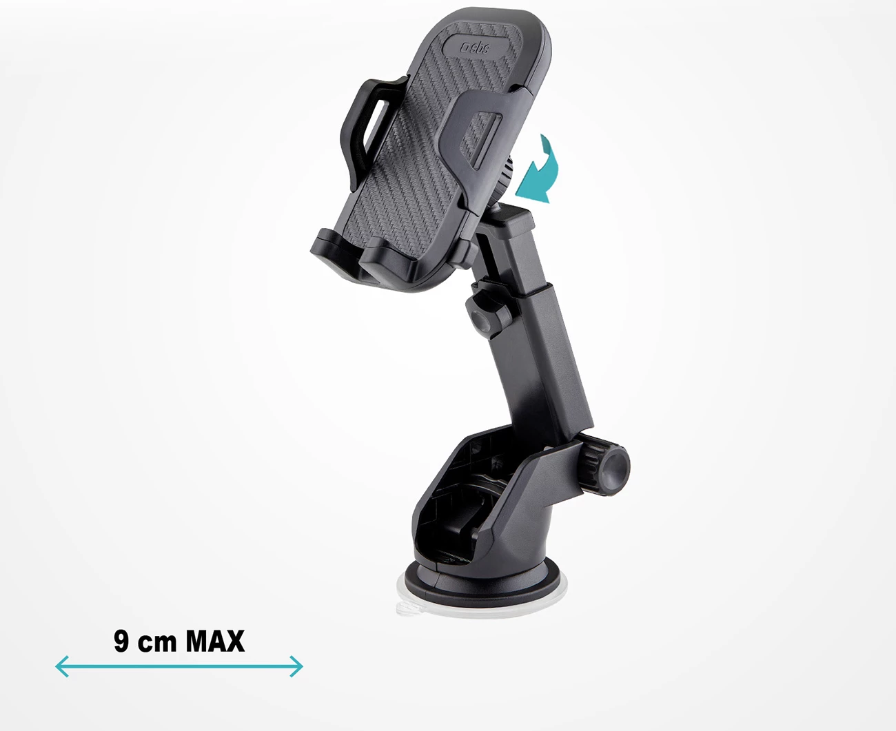 Mbështjellës për celular SBS TEHWSUPWIND me krah teleskopik dhe kupë thithëse, i zi