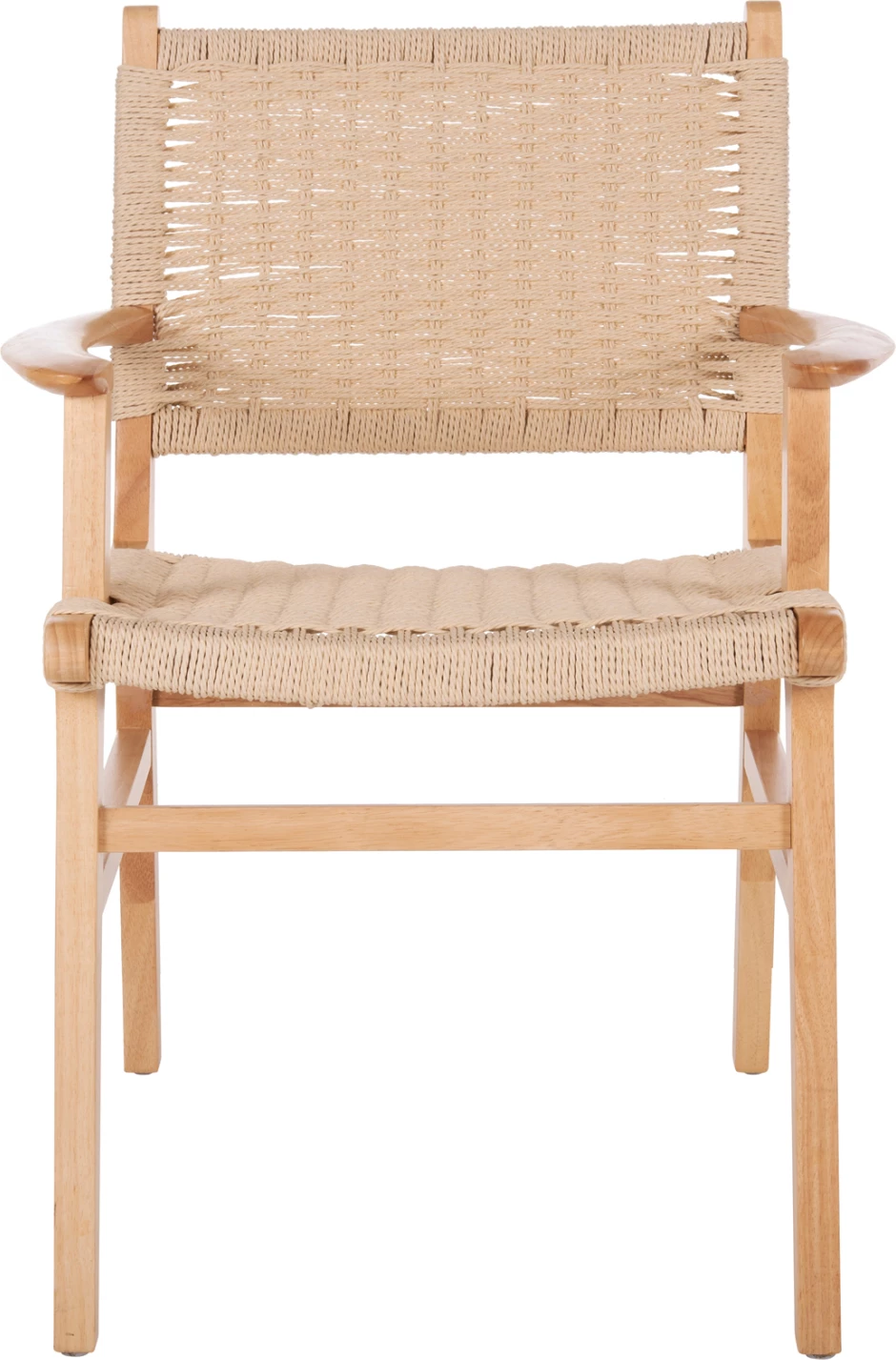 Karrige me krahë FH9331.01, për brenda, druri gome, sedilje me litar, 61x56x83 cm