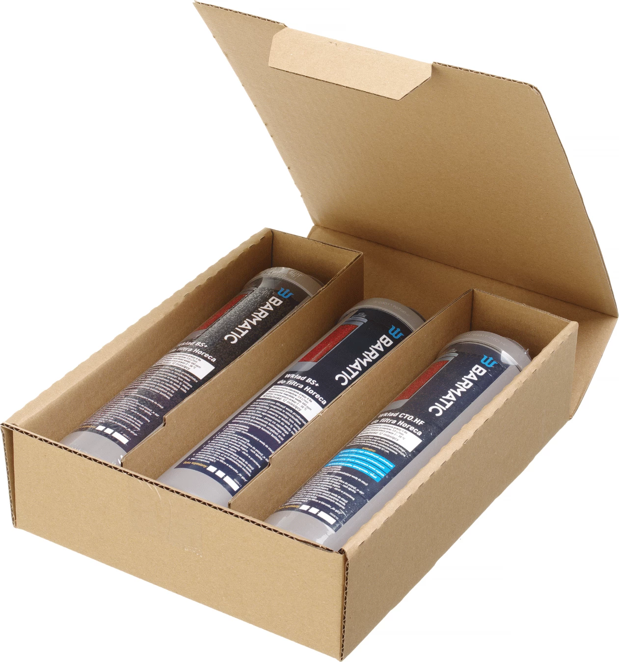 Kartrixhe zëvendësuese për filtër uji, Barmatic BS+, univerzal HoReCa, jetë deri 1 vit, gri, set 3 copë